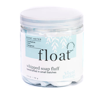Float whipped soap fluff