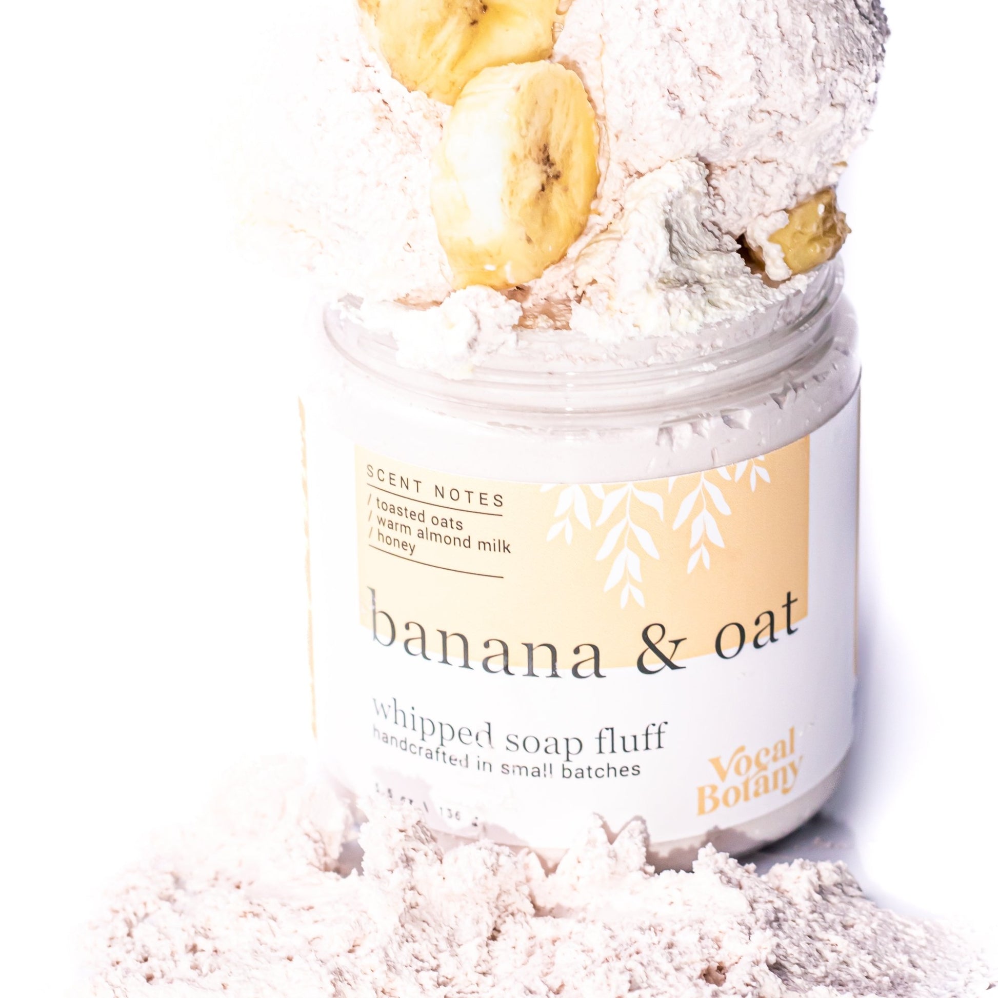 Banana + Oat whipped soap fluff - Vocal Botany